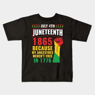 Juneteenth June 1865 Black History Afro Kids T-Shirt